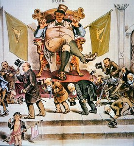 Cartone che raffigura il potere politico irlandese negli Stati Uniti, presente in 