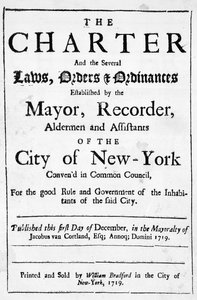 Carta della Città di New York, 1719