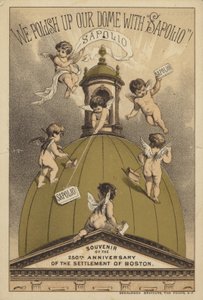 Cherubini che lucidano un tetto a cupola da American School