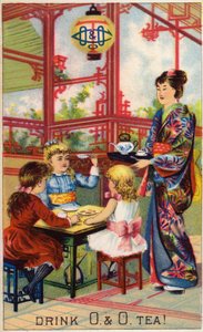 Bambini alla cerimonia del tè giapponese da American School