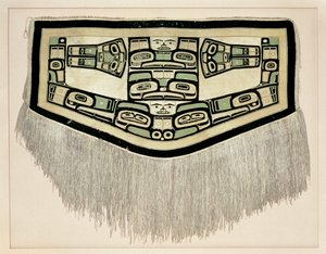Coperta Chilkat, prima del 1832 (lana di capra di montagna e corteccia di cedro giallo) da American School