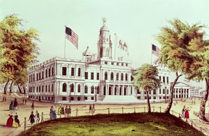 Municipio, New York, inciso da Nathaniel Currier da American School