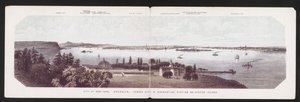 Città di New York, Brooklyn, Jersey City e Stazione di Quarantena a Staten Island, c.1850 (litografia a colori) da American School