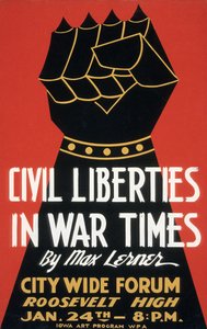 Poster sui diritti civili in tempo di guerra da American School