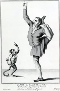 Clark il creatore di posture inglese, dalla serie The Cryes of the City of London Drawne after the Life, incisione di Marcellus Laroon II, pubblicato da Pierce Tempest, 1688