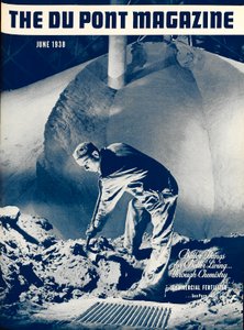 Fertilizzante commerciale, copertina della rivista DuPont, giugno 1938 da American School