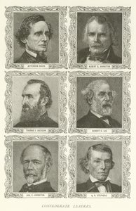 Leader confederati, Jefferson Davis, Albert S Johnston, Thomas J Jackson, Robert E Lee, Joseph E Johnston, A H Stephens da American School