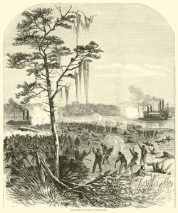 Attacco terrestre confederato alla flotta di Porter, aprile 1864 da American School