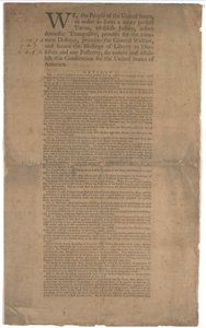 Costituzione, prima stampa, stampata da Dunlap & Claypoole, 17-19 settembre 1787 da American School