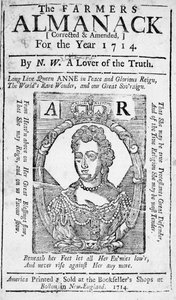 Copertina di The Farmers Almanack, pubblicato nel 1714