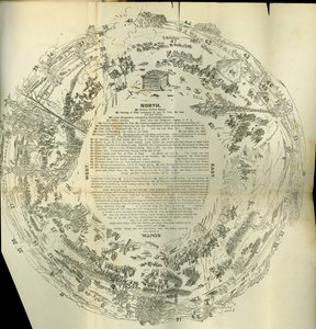 Mappa pieghevole del Cyclorama che dettaglia la Storia della Grande Ribellione, c.1870