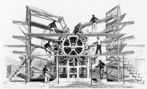 Pressa da stampa a cilindro inventata da Richard March Hoe (1812-86) New York, 1846 da American School