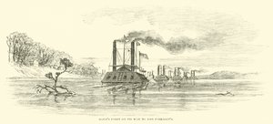 La flotta di Davis in viaggio per unirsi a quella di Farragut, luglio 1862 da American School