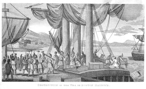 Distruzione del tè nel porto di Boston nel 1773