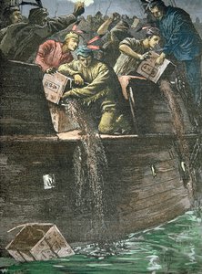 Distruzione dei carichi di tè, noto come il Boston Tea Party