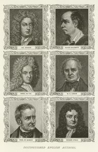 Autori inglesi distinti, Joseph Addison, Oliver Goldsmith, Daniel De Foe, W S Landor, Thomas De Quincey, Richard Steele da American School
