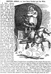 Avanti, o come Davy Crocket ha ottenuto sua moglie, da Crocketts almanac per il 1856, pubblicato, New York, 1855 da American School