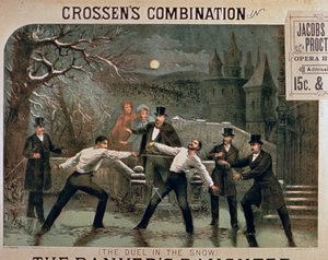 Duello nella neve, poster per The Bankers Daughter, con Crossens Combination al Jacobs & Procter Opera House