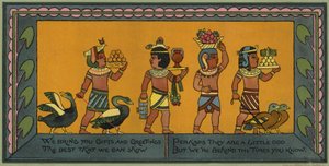 Cartolina di Natale a tema egiziano da American School