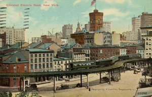 Strada elettrica sopraelevata, New York, c.1900 da American School
