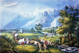 Emigranti che attraversano le Pianure da American School
