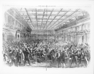 Scena emozionante nella Camera dei Rappresentanti, 31 gennaio 1865, all