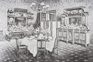 Sala da pranzo della famiglia della Casa Bianca negli anni 1890, Washington D.C., Stati Uniti d