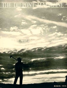 Contadino nel campo, copertina della rivista DuPont, marzo 1936 da American School
