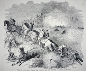 Artiglieria federale che prende posizione alla Battaglia di South Mountain, settembre 1862