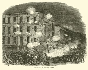 Combattimento con i militari, luglio 1863 da American School