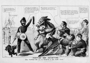 Combattimento e svenimento: quel grido perforante, sviene sul campo di battaglia, pubblicato da Strong Litho, New York, c.1852