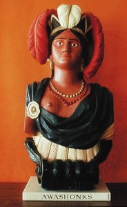 Polena di Awashonks dalla prua di una nave