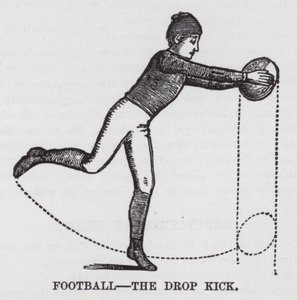 Calcio, il Drop Kick (incisione)
