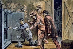 La banda di Frank e Jesse James rapina il vagone espresso di un treno nel 1879 da American School
