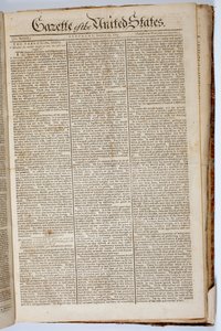 Prima pagina della Gazette of the United States, 15 aprile 1789 da American School