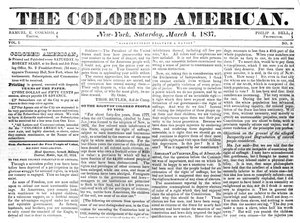 Prima pagina di The Colored American, 4 marzo 1867 da American School