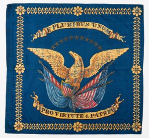 Vista frontale della bandiera della Guerra Civile, c.1861-1865 da American School