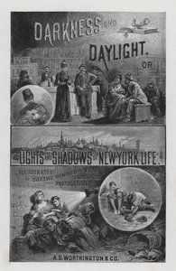 Frontespizio per Darkness and Daylight, or Lights and Shadows of New York Life di Mrs Helen Campbell da American School