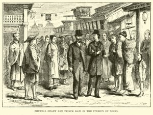 Il generale Grant e il principe Dati nelle strade di Tokyo da American School