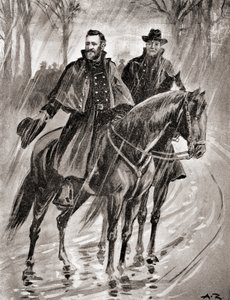 Il generale Grant in ricognizione sotto la pioggia a Belmont, Missouri, prima della battaglia nel 1861, da 