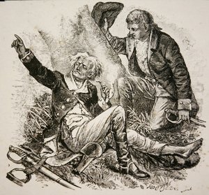 Generale Herkimer, ferito e dirigendo la battaglia di Oriskany da American School