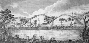 Il generale John Burgoyne (1723-92) incontra gli indiani da American School