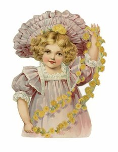 Ragazza con ghirlanda di fiori da American School