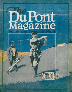 Giocare a Golf, copertina della rivista DuPont, maggio-giugno 1921 da American School