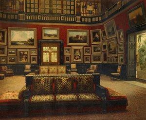 Grande Sala, Hotel Van der Bilt a New York, ca 1840, incisione a colori da American School