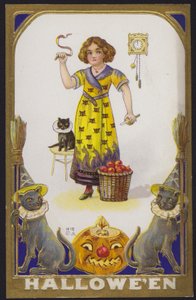 Biglietto di Halloween (litografia a colori) da American School