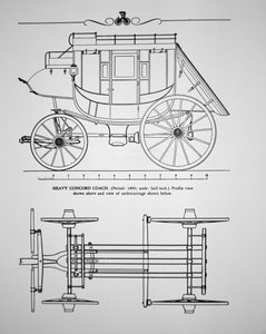 Pesante diligenza Concord del 1890 (incisione) da American School