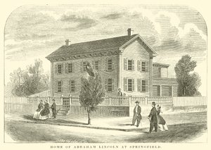Casa di Abramo Lincoln a Springfield (incisione) da American School