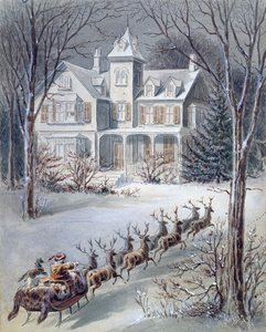 Illustrazione da Twas the Night Before Christmas scritto dal professor Clement Clarke Moore (1779-1863) da American School