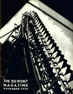Macchinari industriali, copertina della rivista DuPont, novembre 1930